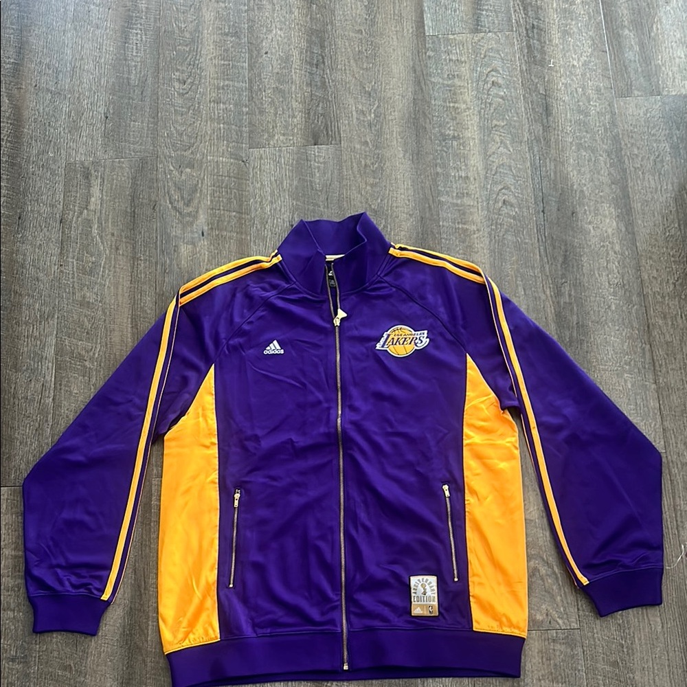 Adidas Purple and Gold Lakers Jacket